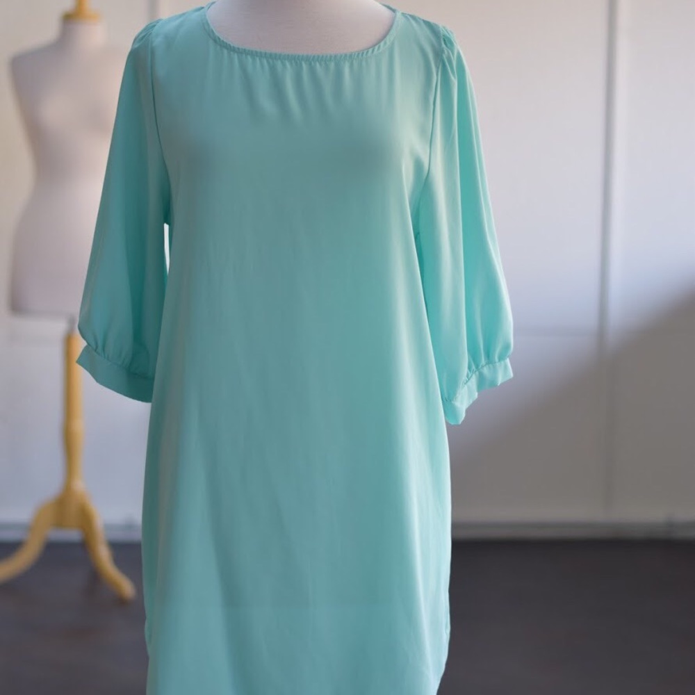 SALE Last chance! Aqua blue shift dress